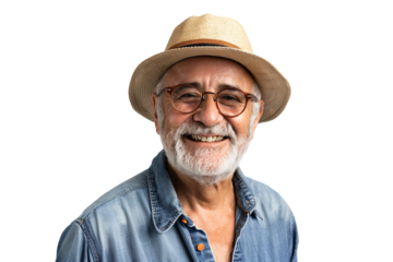 a man wearing a hat and glasses