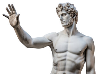 Obraz premium PNG Greek sculpture david hand waving clothing apparel person.