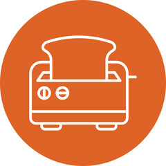 Toaster line circle icon