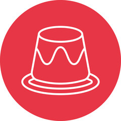 Pudding line circle icon