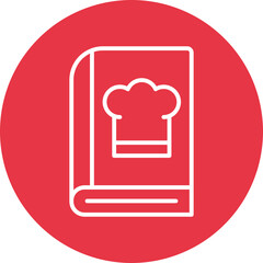 Recipe book line circle icon
