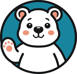 White bear cartoon illustrations