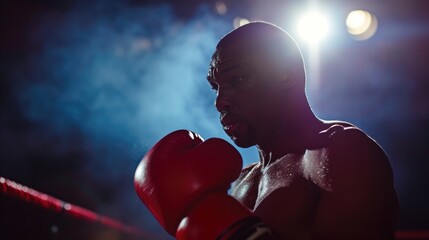 Athletic Boxer in Vigorous Sparring Session