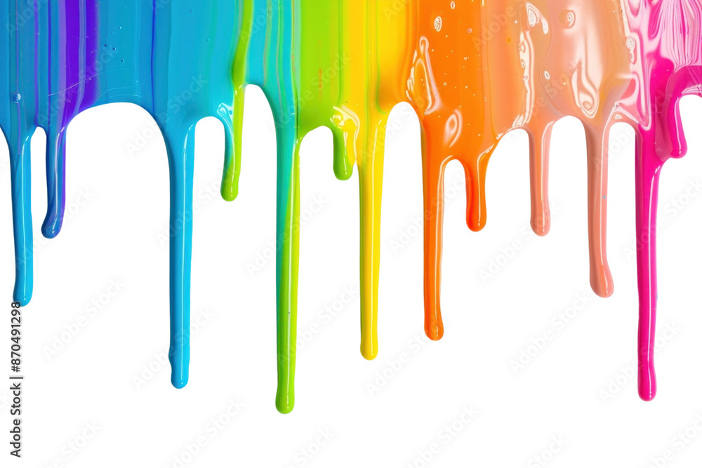 Sticker PNG Colorful paint dripping art