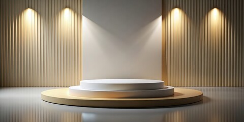Obraz premium Scene with a podium for product presentation, rendering, podium, product, presentation, stage, showcase, display, exhibition