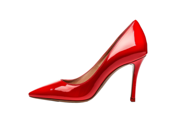 a red high heeled shoe