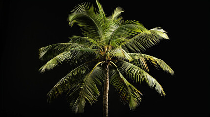 coconut tree on black