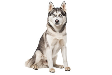 a dog sitting looking at the camera