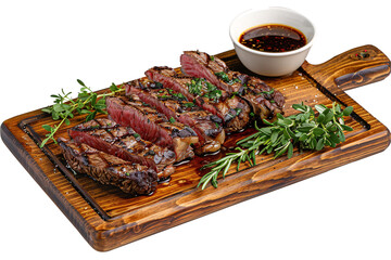 a steak on a cutting board