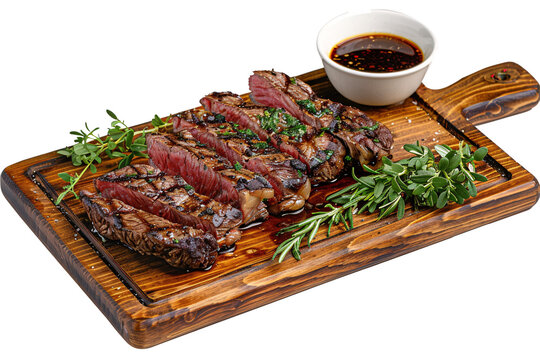 a steak on a cutting board