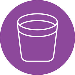 Plant pot line circle icon