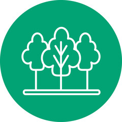 Forest line circle icon