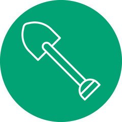 Shovel line circle icon