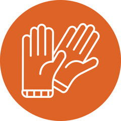 gloves line circle icon