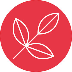 Leaf line circle icon