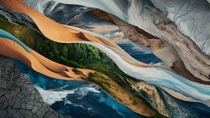 Obraz premium Natural Earth textures mixed in beautiful abstract background Wallpaper