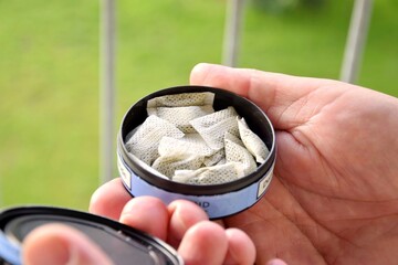 A box of snus pads replaces smokeless cigarettes. Swedish popular trend.