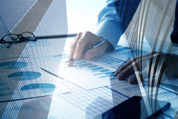 Successful business and marketing strategy. Manager developing innovative solution. Analyst...