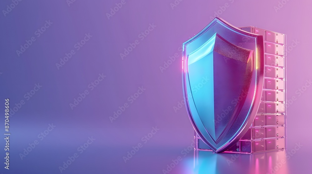 Aufkleber digital shield for internet security and data protection with modern technology background, symboliz