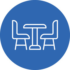 Dining table line circle icon