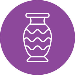 Vase line circle icon
