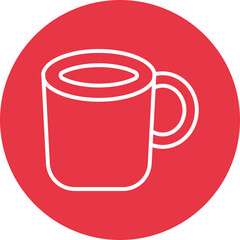 Tea mug line circle icon