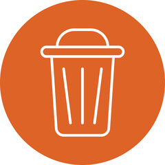 Trash can line circle icon