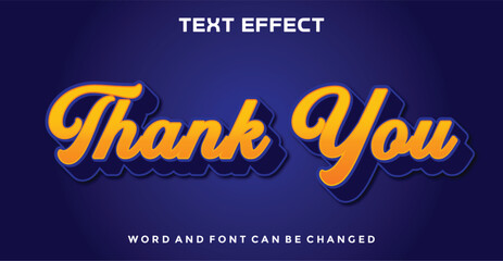 Thank you editable text effect