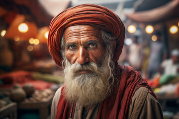 Obraz premium Ai generated photo of local person trader in the farmers market