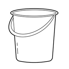 Bucket. Isolated outline Illustration on white background.  Outline illustration, design element 