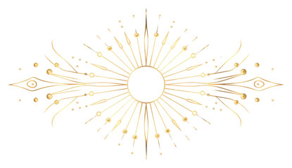 Fototapeta premium PNG Gold sun divider ornament art accessories chandelier.