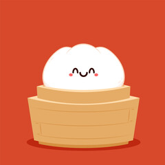 Chinese dumplings character design. Chinese dumplings is Chinese food. Bao cartoon.