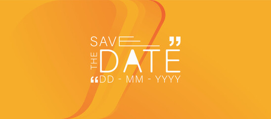 Fototapeta premium Save the date banner. Can be used for business, marketing and advertising. logo graphic design of event summit made for Technology and upcoming events. Vector EPS 10