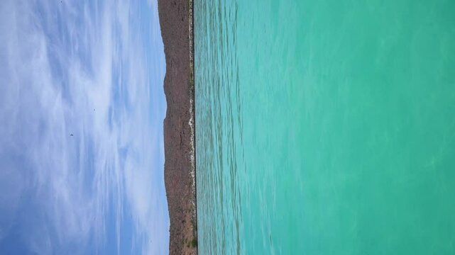 Clear ocean water by Isla Coronado, Loreto, Baja California Sur. Vertical video