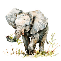 Fototapeta premium Baby Elephant isolated on transparent background.