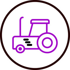 Tractor Vector Line Purple Circle Black