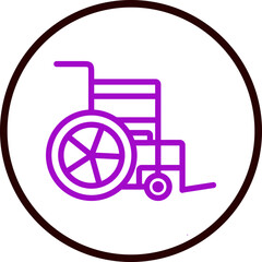 Wheelchair Vector Line Purple Circle Black