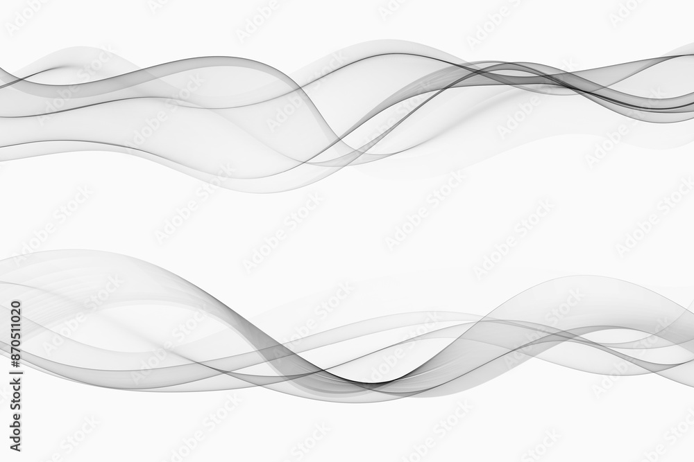 Aufkleber collection of smooth gradient lines of soft smoke. gray wave flow.