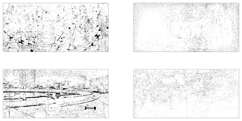 Obraz premium Grunge textures set. Abstract grunge distressed wall texture overlay background set.