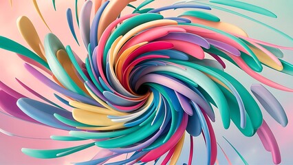 Abstract Colorful twisted shapes Digital art for poster flyer banner background Wallpaper