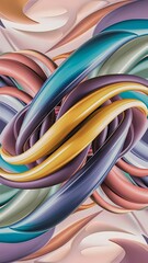 Abstract Colorful twisted shapes Digital art for poster flyer banner background Wallpaper
