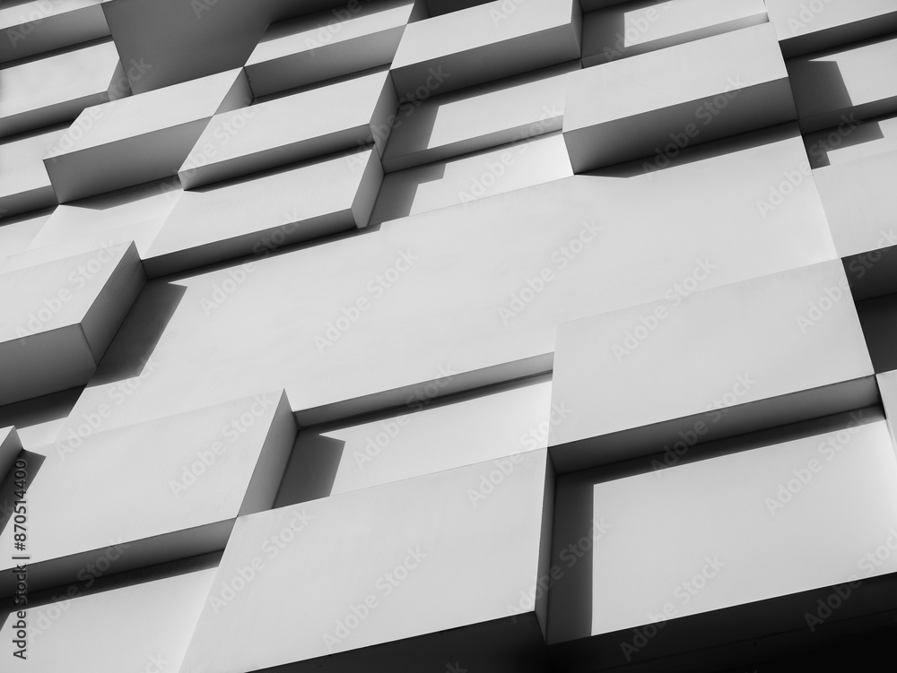 Aufkleber Architecture details Square pattern Building facade Monochrome geometric form