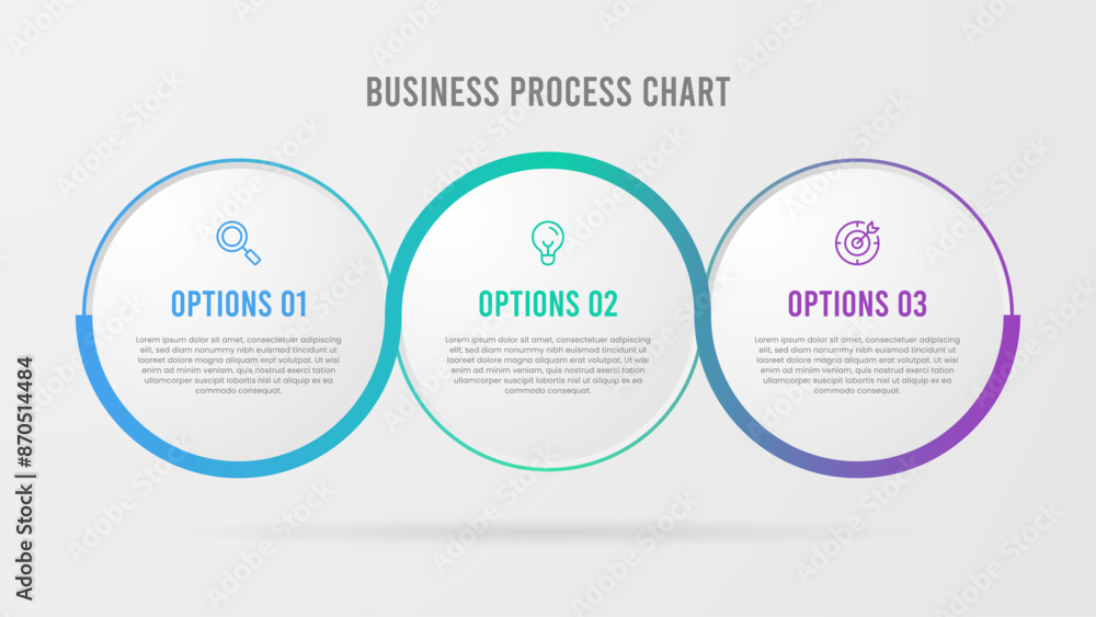 Wall mural 3 step timeline infographic and number options. business workflow layout, diagram, annual report, an