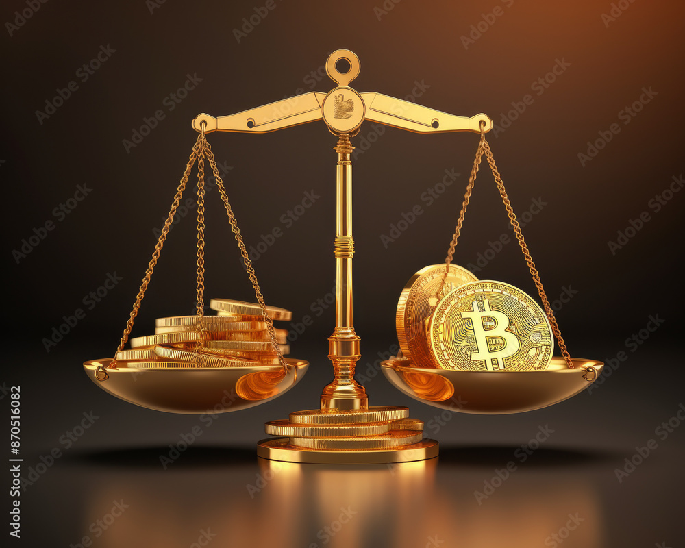 Poster a scale with a coin on one side and a bunch of coins on the other side