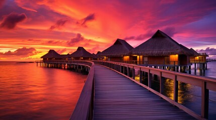 Tranquil paradise landscape perfect for relaxation and escape from the city hustle