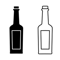 Wine bottle icon isolated on white background. Vector illustration.