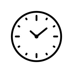 Clock icon isolated on white background.
