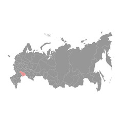 Saratov Oblast map, administrative division of Russia. Vector illustration.