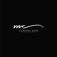 Initial Signature Logo for Letter MC - Vector Logo Template in Handwritten Signature Style
