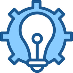 Vector Icon Idea, Innovation, Light bulb, Gear, Implement